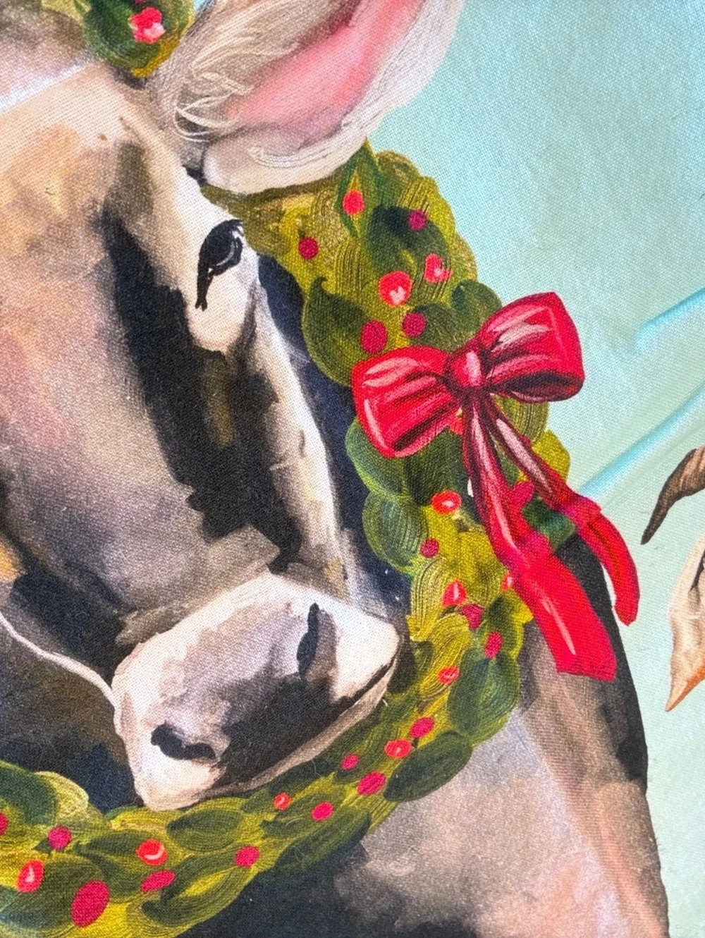 GreenBox Art Culture Cathy Walters Christmas Cow & Goat Holiday kitchen towel
